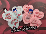ITH Digital Embroidery Pattern For Snack Size Candy Bar Cover Set of 4 Valentines Lg Size. 4X4 Hoop