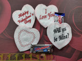 ITH Digital Embroidery Pattern For Snack Size Candy Bar Cover Set of 4 Valentines Lg Size. 4X4 Hoop