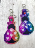 ITH Digital Embroidery Pattern for Lady Bug Heart Snap Tab / Key Chain, 4X4 Hoop