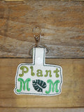 ITH Digital Embroidery Pattern for Plant Mom Snap Tab / Key Chain, 4X4 Hoop