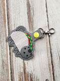 ITH DIgital Embroidery Pattern for Taco Cat Snap Tab / Key Chain, 4X4 Hoop