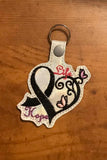 ITH DIgital Embroidery Pattern for Life Hope Snap Tab / Key Cain, 4X4 Hoop