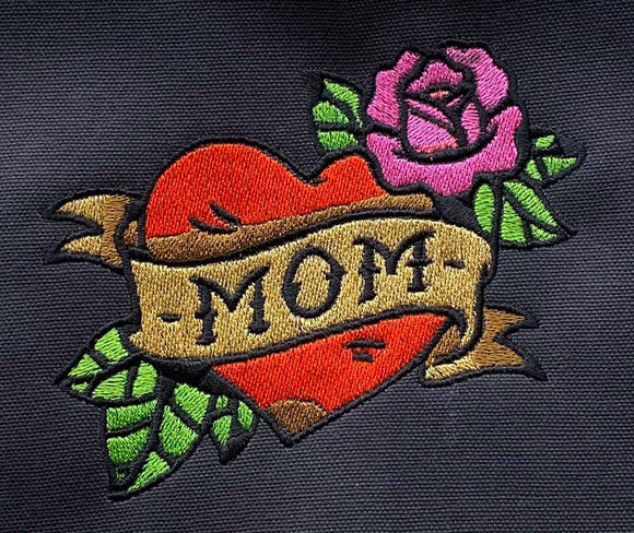 ITH Digital Embroidery Pattern for MOM Heart Banner Design, 4X4 Hoop