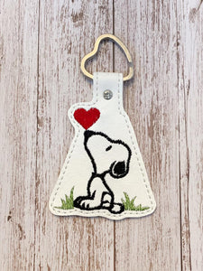 ITH Digital Embroidery Pattern for Snoop Heart Kiss Snap Tab / Key Chain, 4X4 Hoop