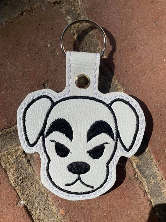 ITH Digital Embroidery Pattern For AC KK Snao Tab / Key Chain, 4X4 Hoop