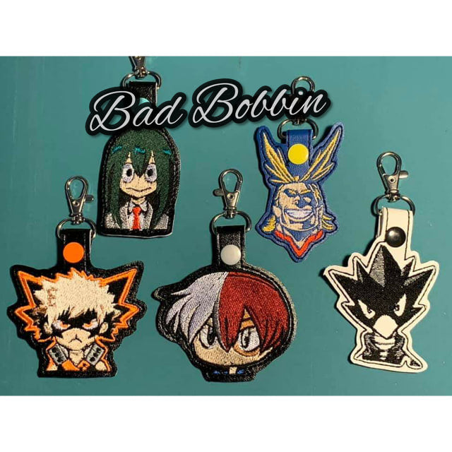 ITH DIgital Embroidery Pattern for MHA Bak-ugo SNap Tab / Key Chain, 4 ...