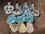 ITH Digital Embroidery Pattern For AC KK Snao Tab / Key Chain, 4X4 Hoop