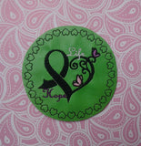 ITH Digital Embroidery Pattern for Life Hope Ribbon Coaster Design, 4X4 Hoop
