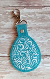 ITH Digital Embroidery Pattern For Filigree Egg Snap Tab / Key Chain, 4X4 Hoop
