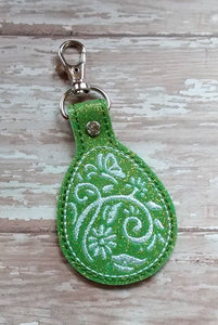 ITH Digital Embroidery Pattern for Butterfly Filigree Egg Snap Tab / Key Chain, 4X4 Hoop