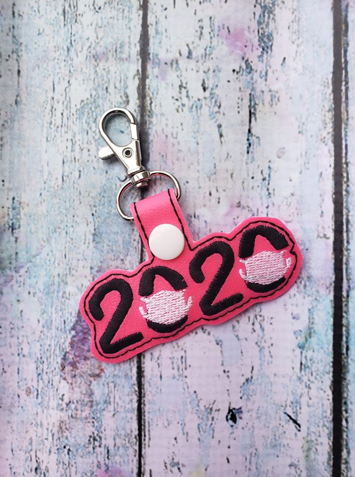 ITH Digital Embroidery Pattern for 2020 Face Mask Snap Tab / Key Chain ...
