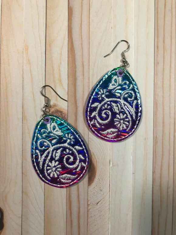 ITH Digital Embroidery Pattern for Butterfly Filigree Egg Earrings, 4x4 Hoop