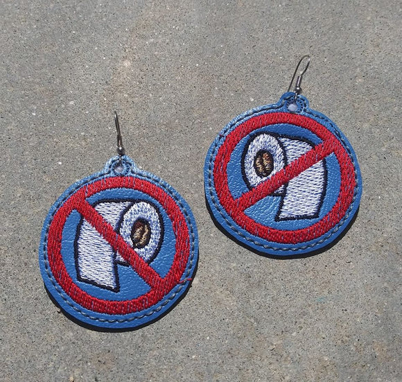 ITH Digital Embroidery Pattern for NO TP Earrings, 4X4 Hoop
