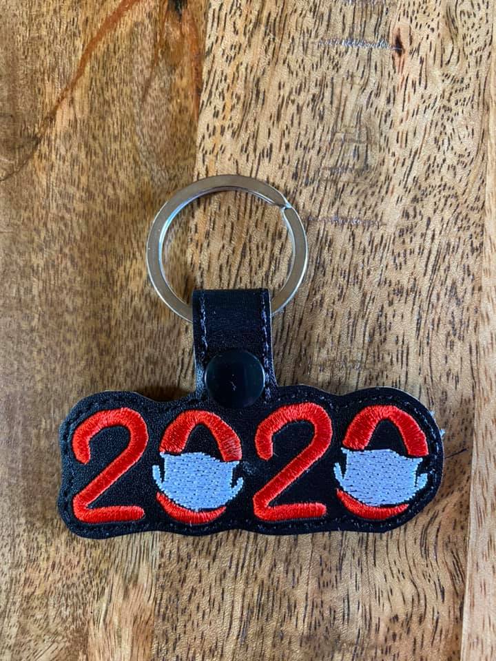 ITH Digital Embroidery Pattern for 2020 Face Mask Snap Tab / Key Chain ...