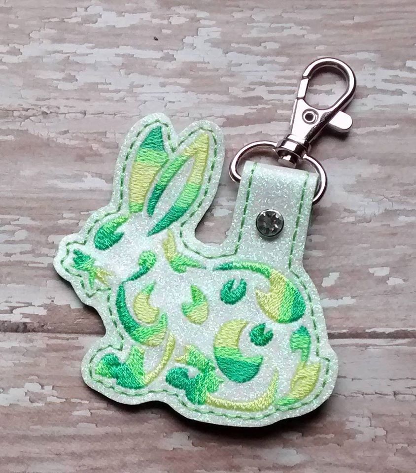 ITH Digital Embroidery Pattern for Tribal Rabbit Snap Tab / Key Chain ...