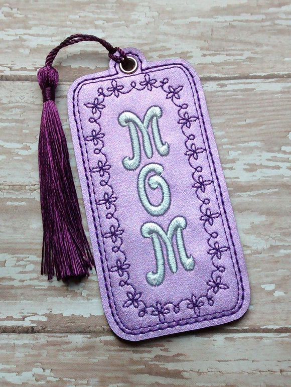 ITH Digital Embroidery Pattern for MOM Floral Motif Bookmark, 4X4 Hoop