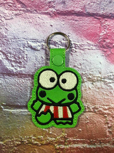 ITH Digital Embroidery Pattern for Kerppi Frog Snap Tab / Key Chain, 4X4 Hoop