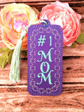 ITH Digital Embroidery Pattern for #1 MOM Tulip Motif Bookmark, 4X4 Hoop