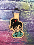 ITH Digital Embroidery Pattern for Vanellope VS Snap Tab / Key Chain, 4X4 Hoop