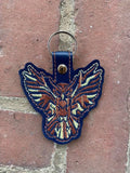 ITH Digital Embroidery Pattern for Tribal Owl I Snap Tab / Key Chain, 4X4 Hoop