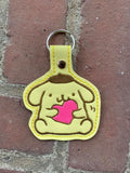 ITH Digital Embroidery Pattern for Purin Dog Snap Tab / Key Chain, 4X4 Hoop