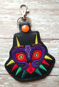 ITH Digital Embroidery Pattern for Majora Mask Snap Tab / Key Chain, 4X4 Hoop