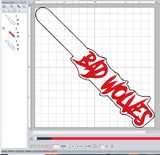 ITH Digital Embroidery Pattern for Bad Wolves Band Snap Tab / Key Chain, 4X4 Hoop