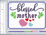 ITH Digital Embroidery Pattern for Blessed Mother with 1 Child 5X7 Sign, 5X7 Hoop