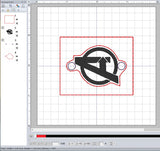 ITH Digital Embroidery Pastern for Bracelet / Shoe Charm Avenger, 2X2 Hoop