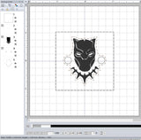ITH Digital Embroidery Pattern for Bracelet Charm B-Panther, 2X2 Hoop
