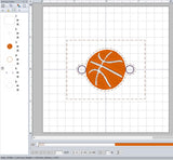 ITH Digital Embroidery Pattern for Bracelet / Show Charm Basketball, 2X2 Hoop