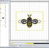 ITH Digital Embroidery Pattern for Bracelet Charm Bee, 2X2 Hoop