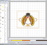 ITH Digital Embroidery Pattern for Bracelet Charm Candy Corn Turkey, 2X2 Hoop