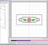 ITH Digital Embroidery Pattern for Bracelet Charm Flower Leaves, 4X4 Hoop