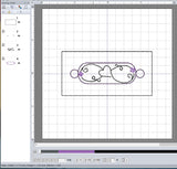 ITH Digital Embroidery Pattern for Bracelet / Shoe Charm Infinity Heart Swirl, 2X2 Hoop