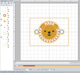 ITH Digital Embroidery Pattern for Bracelet Charm Lion Face, 2X2 Hoop