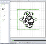 ITH Digital Embroidery Pattern for Bracelet Charm Luigi, 2X2 Hoop