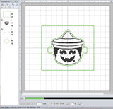 ITH Digital Embroidery Pattern for Bracelet Charm McD Witch Bucket, 2X2 Hoop