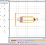 ITH Digital Embroidery pattern for Bracelet Charm Pencil, 2X2 Hoop