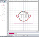 ITH Digital Embroidery Pattern for Bracelet Charm Plain m&m Candy, 2X2 Hoop