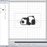 ITH Digital Embroidery Pattern for Bracelet Charm Sleeping Panda, 2X2 Hoop