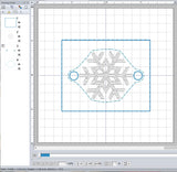 ITH Digital Embroidey Pattern for Bracelet Charm Snowflake, 2X2 Hoop