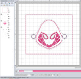 ITH Digital Embroidery Pattern for Bracelet Charm Spider Gwen, 2X2 Hoop