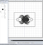 ITH Digital Embroidery Pattern for Bracelet Charm Spider, 2X2 Hoop