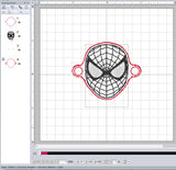 ITH Digital Embroidery Pattern for Bracelet Charm Spiderman, 2X2 Hoop