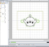 ITH Digital Embroidery Pattern for Bracelet Charm Tsum Alien Dude, 2X2 Hoop
