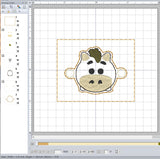 ITH Digital Embroidery Pattern for Bracelet Charm Tsum Bullseye, 2X2 Hoop