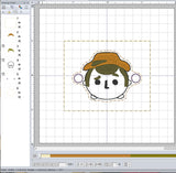 ITH Digital Embroidery Pattern for Bracelet Charm Tsum Woody, 2X2 Hoop