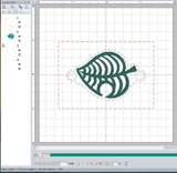 ITH Digital Embroidery Pattern for Bracelet Charm AC New Leaf, 2X2 Hoop