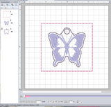 ITH Digital Embroidery Pattern for Butterfly Silhouette I Zipper Pull Charm, 2X2 Hoop